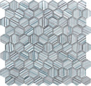 Light Blue 12x12 Glossy Matte Hexagon Glass Mosaic Tile (5 pack, 4.83 sq ft/case)