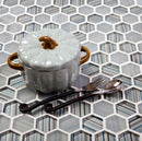 Light Blue 12x12 Glossy Matte Hexagon Glass Mosaic Tile (5 pack, 4.83 sq ft/case) - Sample