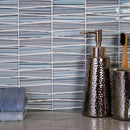 Blue 12x13 Glossy Matte Trapezium Glass Mosaic Tile (5 pack, 5.38 sq ft/case) - Sample