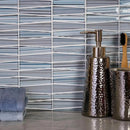 Blue 12x13 Glossy Matte Trapezium Glass Mosaic Tile (5 pack, 5.38 sq ft/case) by Apollo Tile