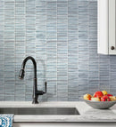 Blue 12x13 Glossy Matte Trapezium Glass Mosaic Tile (5 pack, 5.38 sq ft/case)