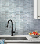 Blue 12x13 Glossy Matte Trapezium Glass Mosaic Tile (5 pack, 5.38 sq ft/case) by Apollo Tile