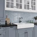 Blue 12x13 Glossy Matte Trapezium Glass Mosaic Tile (5 pack, 5.38 sq ft/case) by Apollo Tile