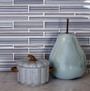 White Blue 12x12 Glossy Matte Sticks Glass Mosaic Tile (5 pack, 5 sq ft/case)