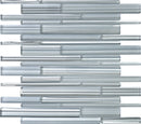 Blue Gray 12x12 Glossy Matte Sticks Glass Mosaic Tile (5 pack, 5 sq ft/case)