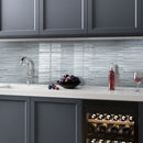 White 12x12 Sticks Glossy Matte Glass Mosaic Tile (5 pack, 5 sq ft/case) - Sample