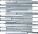 Blue Gray 12x12 Glossy Matte Sticks Glass Mosaic Tile (5 pack, 5 sq ft/case) - Sample