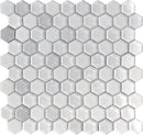 White 12x12 Hexagon Glossy Matte Glass Mosaic Tile (5 pack, 4.83 sq ft/case)