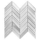 White 10x10 Chevron Glossy Matte Glass Mosaic Tile (5 pack, 3.76 sq ft/case)