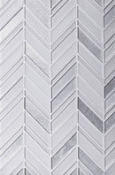 White 10x10 Chevron Glossy Matte Glass Mosaic Tile (5 pack, 3.76 sq ft/case)