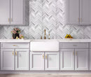 White 10x10 Glossy Matte Herringbone Glass Mosaic Tile (5 pack, 3.76 sq ft/case) - Sample