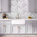 White 10x10 Chevron Glossy Matte Glass Mosaic Tile (5 pack, 3.76 sq ft/case)