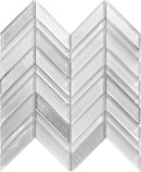 White 10x10 Chevron Glossy Matte Glass Mosaic Tile (5 pack, 3.76 sq ft/case)