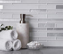 White 12x12 Glossy Matte Sticks Glass Mosaic Tile (5 pack, 5 sq ft/case)