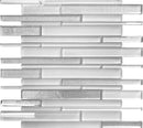 White 12x12 Glossy Matte Sticks Glass Mosaic Tile (5 pack, 5 sq ft/case)