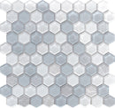 Blue Gray 12x12 Glossy Matte Hexagon Glass Mosaic Tile (5 pack, 4.83 sq ft/case) - Sample
