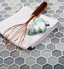 Light Blue 12x12 Glossy Matte Hexagon Glass Mosaic Tile (5 pack, 4.83 sq ft/case)
