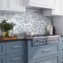 Blue Gray 12x12 Glossy Matte Hexagon Glass Mosaic Tile (5 pack, 4.83 sq ft/case) - Sample