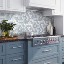 Light Blue 12x12 Glossy Matte Hexagon Glass Mosaic Tile (5 pack, 4.83 sq ft/case)