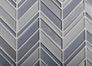 Blue Gray 10x10 Glossy Matte Herringbone Glass Mosaic Tile (5 pack, 3.76 sq ft/case) - Sample