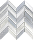 Blue Gray 10x10 Glossy Matte Chevron Glass Mosaic Tile (5 pack, 3.76 sq ft/case)