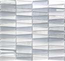 White Blue 12x13 Glossy Matte Trapezium Glass Mosaic Tile (5 pack, 5.38 sq ft/case) - Sample
