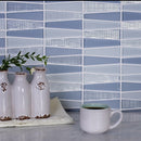 Blue 12x13 Glossy Matte Trapezium Glass Mosaic Tile (5 pack, 5.38 sq ft/case)