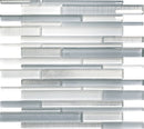 White 12x12 Glossy Matte Sticks Glass Mosaic Tile (5 pack, 5 sq ft/case) - Sample