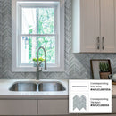 Blue Gray 10x10 Glossy Matte Chevron Glass Mosaic Tile (5 pack, 3.76 sq ft/case)