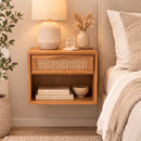 Oslo Natural Teak Indoor Floating Nightstand - 20" by NORDICTEAK.COM