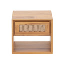 Oslo Natural Teak Indoor Floating Nightstand - 20" by NORDICTEAK.COM
