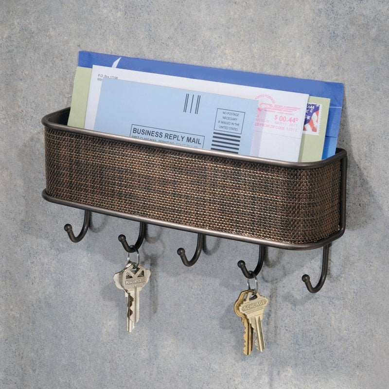 Wall Mount Mail Holder with Key Hooks, photo 2 of 2