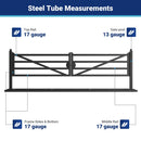 20 ft Farm Driveway Gate with Diagonal Tubes, Dual Swing