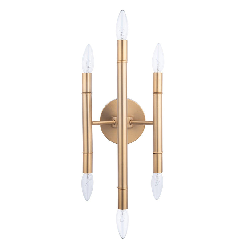Ignis Mid-Century Modern Gold 6-Light Wall Sconce
