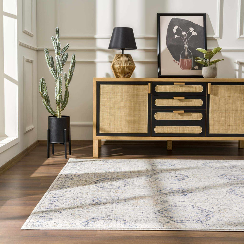 Parkerfield Cream & Blue Area Rug