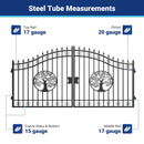 14x8 ft Steel Dual Swing Driveway Gate