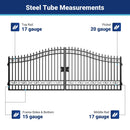 18x8 ft Steel Dual Swing Driveway Gate