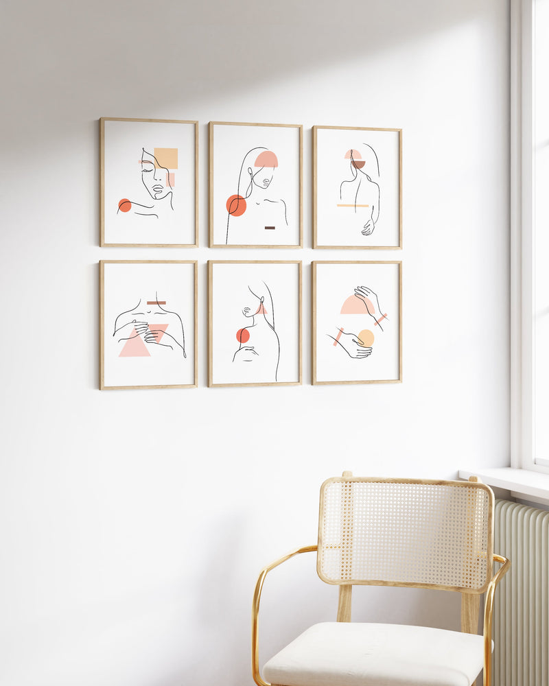 Abstract feminine line art