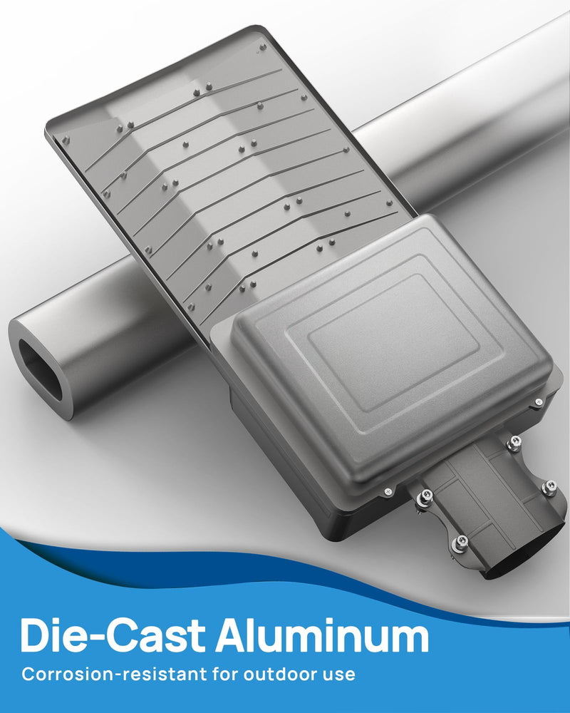 9500W Aluminum Solar Street Lights Outdoor, 500000LM High Powered Commercial Parking Lot Lights 6500K Dusk to Dawn with Remote