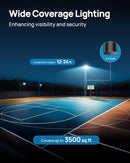 9500W Aluminum Solar Street Lights Outdoor, 500000LM High Powered Commercial Parking Lot Lights 6500K Dusk to Dawn with Remote