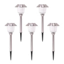 SmartYard Solar Pathway Lights Stainless-Steel and Glass (8 pack)