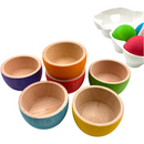 **Pre-order (Ships in 1-2 Weeks)**6-Piece Rainbow Wooden Bowls & Balls Set – Matching, Sorting & Open-Ended Play