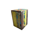 Recycled Boat Wood Square Stool/Table 18”H