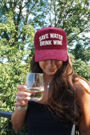 Save Water Drink Wine - Maroon Corduroy Trucker Hat