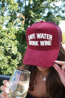 Save Water Drink Wine - Maroon Corduroy Trucker Hat