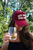 Save Water Drink Wine - Maroon Corduroy Trucker Hat