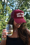 Save Water Drink Wine - Maroon Corduroy Trucker Hat