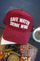 Save Water Drink Wine - Maroon Corduroy Trucker Hat