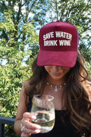 Save Water Drink Wine - Maroon Corduroy Trucker Hat