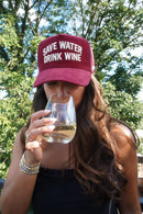 Save Water Drink Wine - Maroon Corduroy Trucker Hat